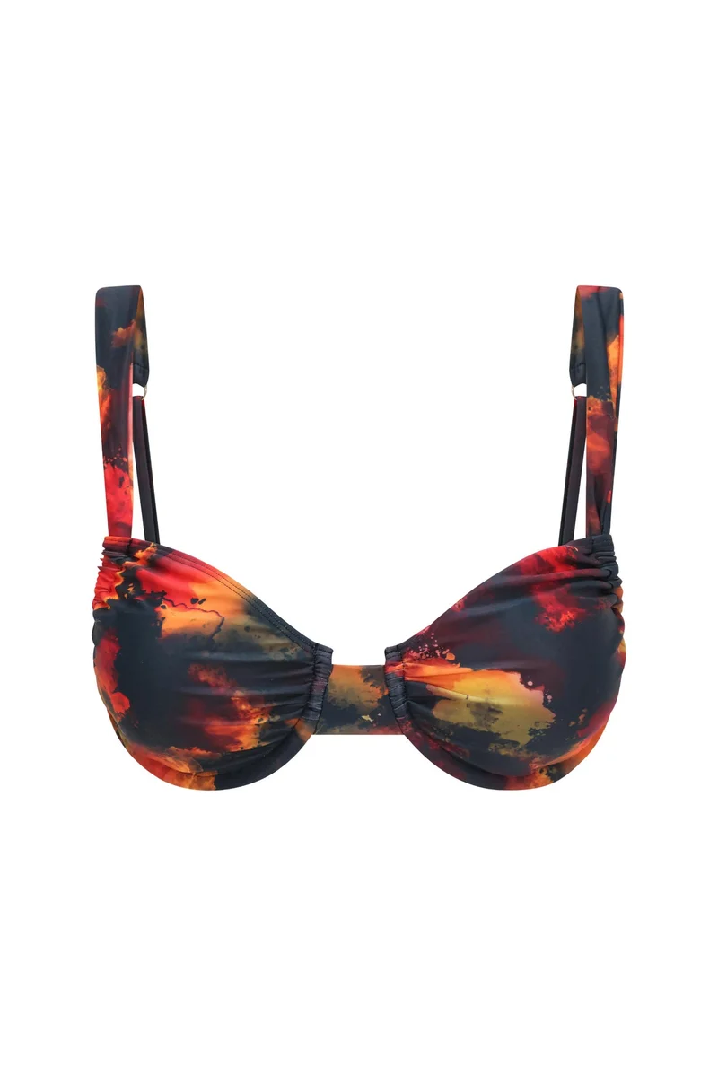 سكوربيورايزينغ بلوزة بيكيني علوية بربطة عنق برتقالية من الشمس